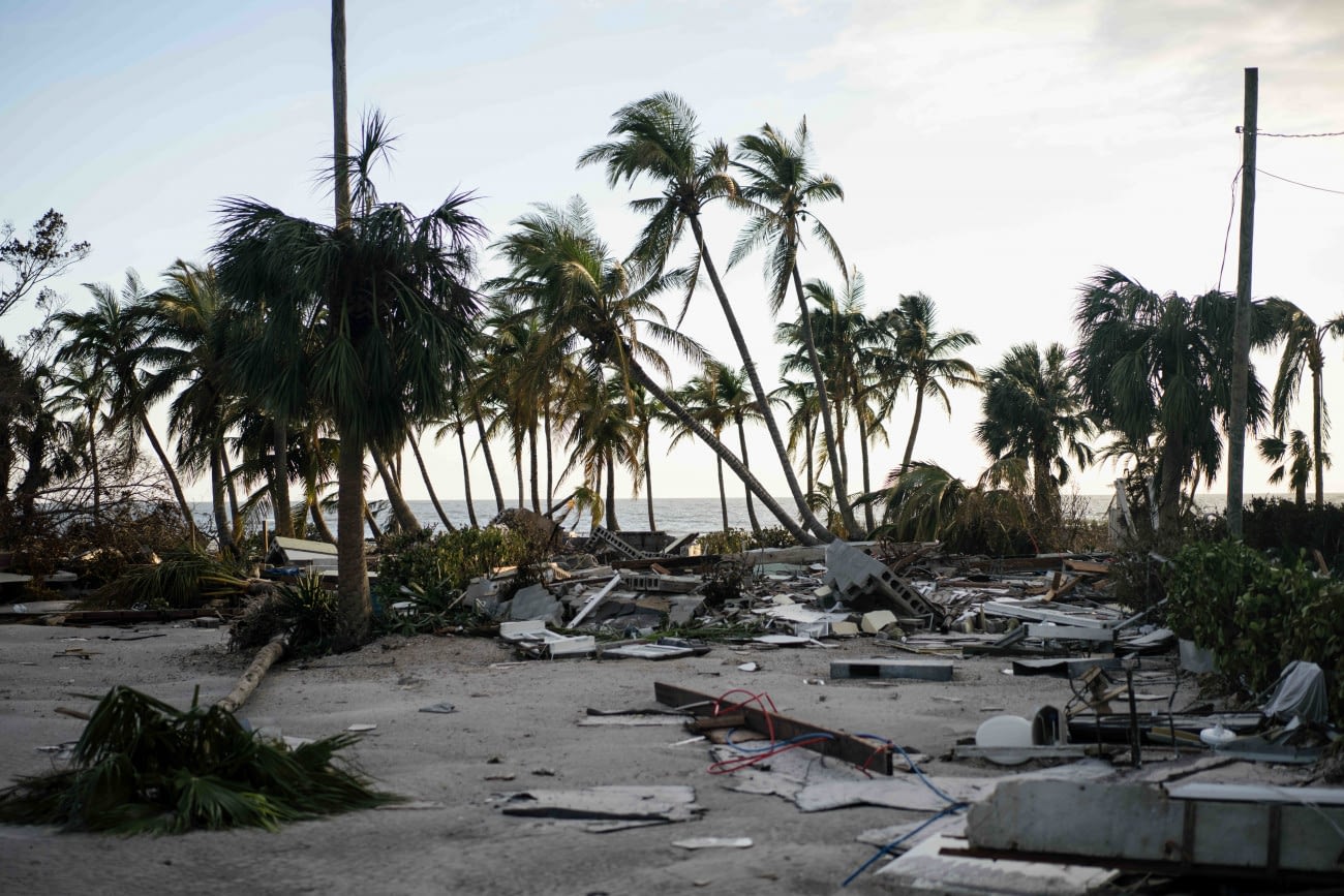FORT MYERS BEACH, FL - SEPTEMBER 29: Scenes of flooding and storm damage after Hurricane Ian ravaged Fort Myers Beach, Fla. (Photo by Thomas Simonetti for The Washington Post via Getty Images)